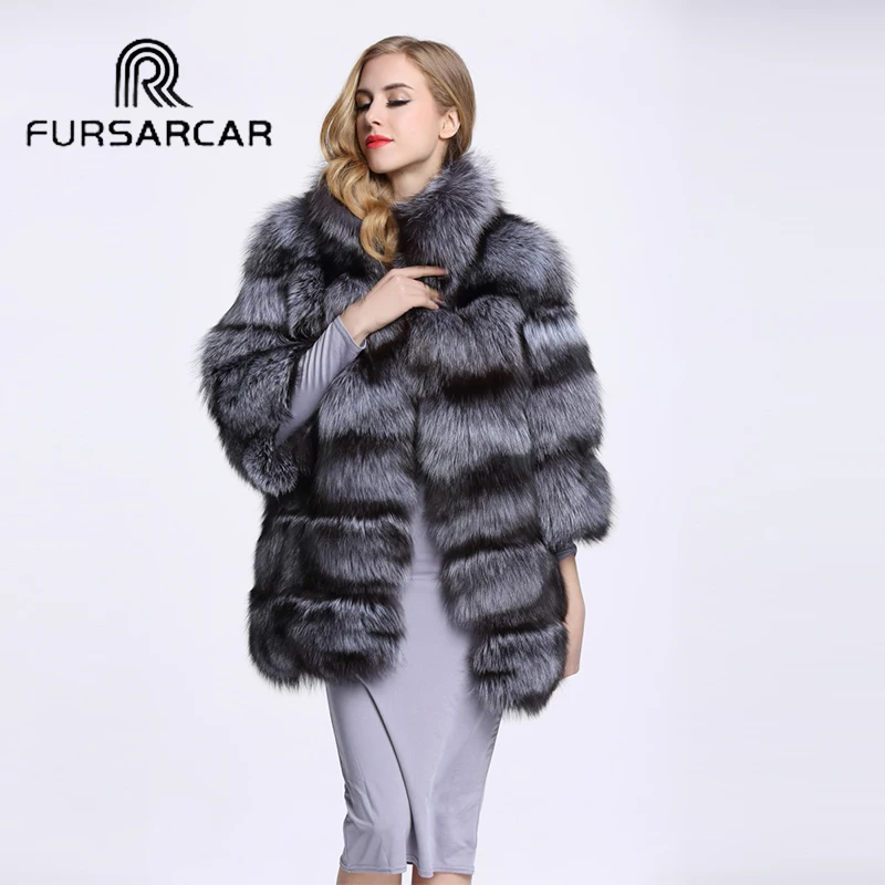 FURSARCAR 2017 Winter Women's Real Fur Coat Full Sleeve 80CM Medium Long Genuine Fox Fur Female Jacket with Fur Collar C82
FURSARCAR 2017 Winter Women's Real Fur Coat Full Sleeve 80CM Medium Long Genuine Fox Fur Female Jacket with Fur Collar C82
