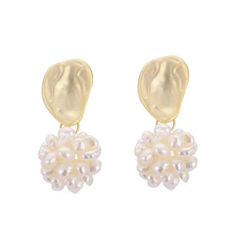 SRCOI Korea Vintage S925 Sterling Silver Pin Gold Matte Metal Waterdrop Oval Pearl Ball Stud Earrings For Women Party Minimalist
SRCOI Korea Vintage S925 Sterling Silver Pin Gold Matte Metal Waterdrop Oval Pearl Ball Stud Earrings For Women Party Minimalist