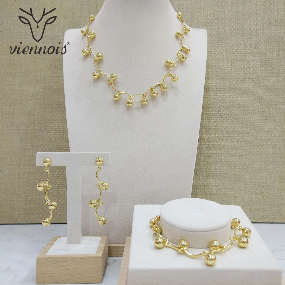 Viennois New Gold Color Jewelry Set For Women Geomertic Stud Earrings Necklace Set Party Ball Bangle Jewelry Set 2018
Viennois New Gold Color Jewelry Set For Women Geomertic Stud Earrings Necklace Set Party Ball Bangle Jewelry Set 2018