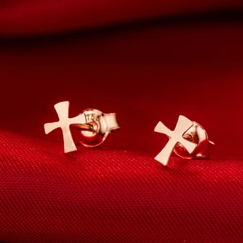 

Small Flat Sideways Cross Earrings Simple Tiny Geometric Earring Cool Faith Christian Religious Cross Stud Earrings