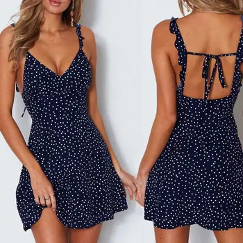 2020 Dresses Summer Sexy Dress Ladies High Waist Dot Printing Mini Vestidos Back Lacing Straps Backless Dress
2020 Dresses Summer Sexy Dress Ladies High Waist Dot Printing Mini Vestidos Back Lacing Straps Backless Dress