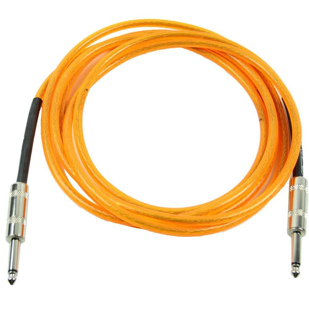 Image 3M Orange Guitar Cable Amplifier Amp Instrument Lead Cord