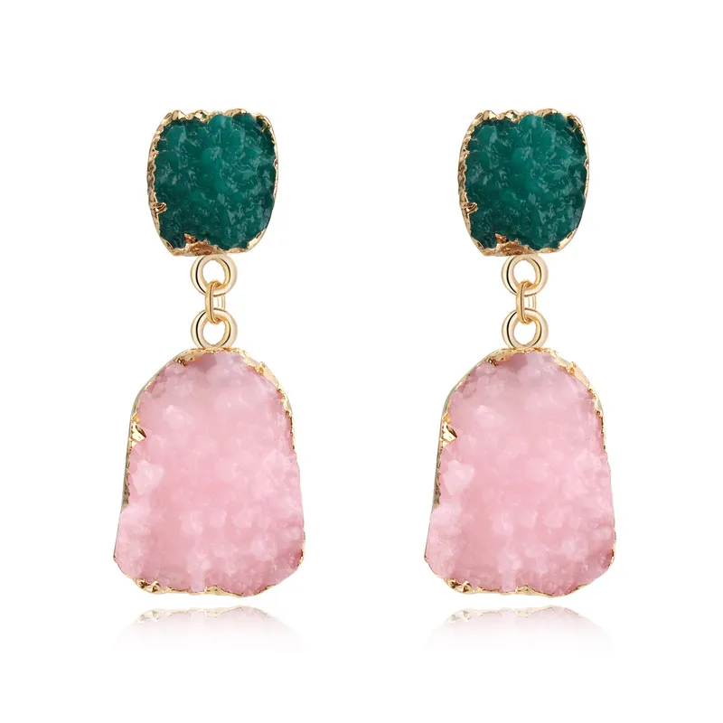 Dayoff New Woman Jewelry Resin Statement Earings For Women Handmade Boho Fake Druzy Earing Long Drop Pending Earrings E086
Dayoff New Woman Jewelry Resin Statement Earings For Women Handmade Boho Fake Druzy Earing Long Drop Pending Earrings E086