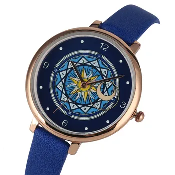 Stylish Quartz Watch Movement for Women Timekeeper Leather Strap Wristwatch Exquisite Card Captor Sakura Pattern Dial Watches
Stylish Quartz Watch Movement for Women Timekeeper Leather Strap Wristwatch Exquisite Card Captor Sakura Pattern Dial Watches
