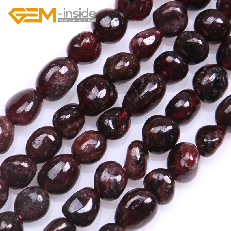 

7mm-8mm Freefrom Red Garnet Natural Stone Loose Beads For Jewelry Making Strand 15" DIY Simple Gifts Wholesale Gem-inside