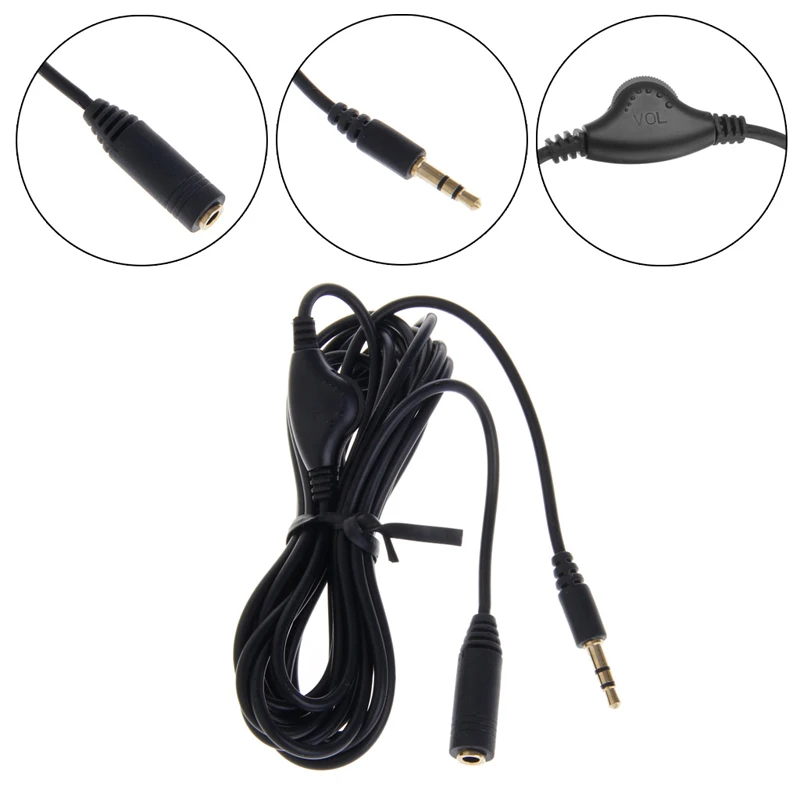 OOTDTY 3M 3.5mm M/F Stereo Audio Headphone Aux Extension Cord Cable With Volume Control
OOTDTY 3M 3.5mm M/F Stereo Audio Headphone Aux Extension Cord Cable With Volume Control