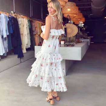 HANZANGL 2019 Summer White Printed Lace Stitching Embroidered Floral Straps Halter Women Dress Casual Long Cake Dresses Vestido
HANZANGL 2019 Summer White Printed Lace Stitching Embroidered Floral Straps Halter Women Dress Casual Long Cake Dresses Vestido