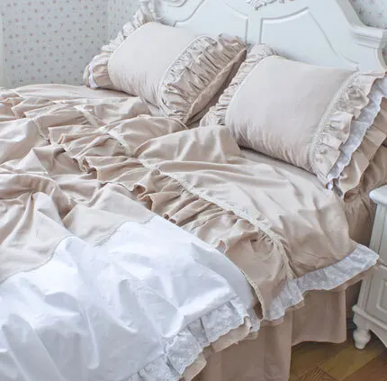 Princess ruffle lace khaki bed sets,twin full queen king girl cotton single double bedclothes bedspreads pillow case quilt cover
Princess ruffle lace khaki bed sets,twin full queen king girl cotton single double bedclothes bedspreads pillow case quilt cover