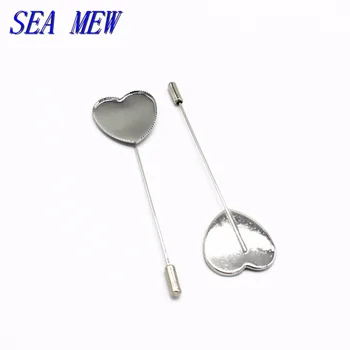SEA MEW 12mm Heart Cabochon Base Brooch Blank Tooth Tray White K Copper Long Brooch Pin Lapel Pin Base Settings 30 PCS cy1333
SEA MEW 12mm Heart Cabochon Base Brooch Blank Tooth Tray White K Copper Long Brooch Pin Lapel Pin Base Settings 30 PCS cy1333