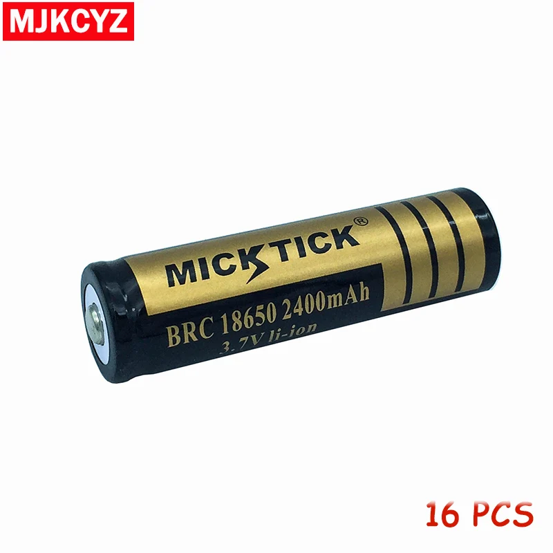 16Pcs 3.7V 18650 2400mAh MICKTICK Battery lithium Li Ion Rechargeable Capacity Batteries battaries Flashlight LED free shipping
16Pcs 3.7V 18650 2400mAh MICKTICK Battery lithium Li Ion Rechargeable Capacity Batteries battaries Flashlight LED free shipping