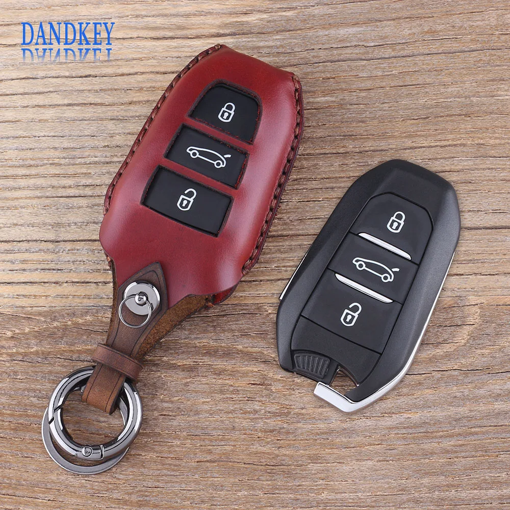 Dandkey Genuine Leather 3 Button Car Key Cover Fob For Peugeot 508 Key Case Protector Keychain
Dandkey Genuine Leather 3 Button Car Key Cover Fob For Peugeot 508 Key Case Protector Keychain