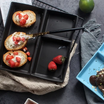 Dinner Plate Ceramic Tray Three Lattice Dish Plato French Fries Trays Square Plate Salad Tray Exquisite Dish Food Container 1pcs
Dinner Plate Ceramic Tray Three Lattice Dish Plato French Fries Trays Square Plate Salad Tray Exquisite Dish Food Container 1pcs