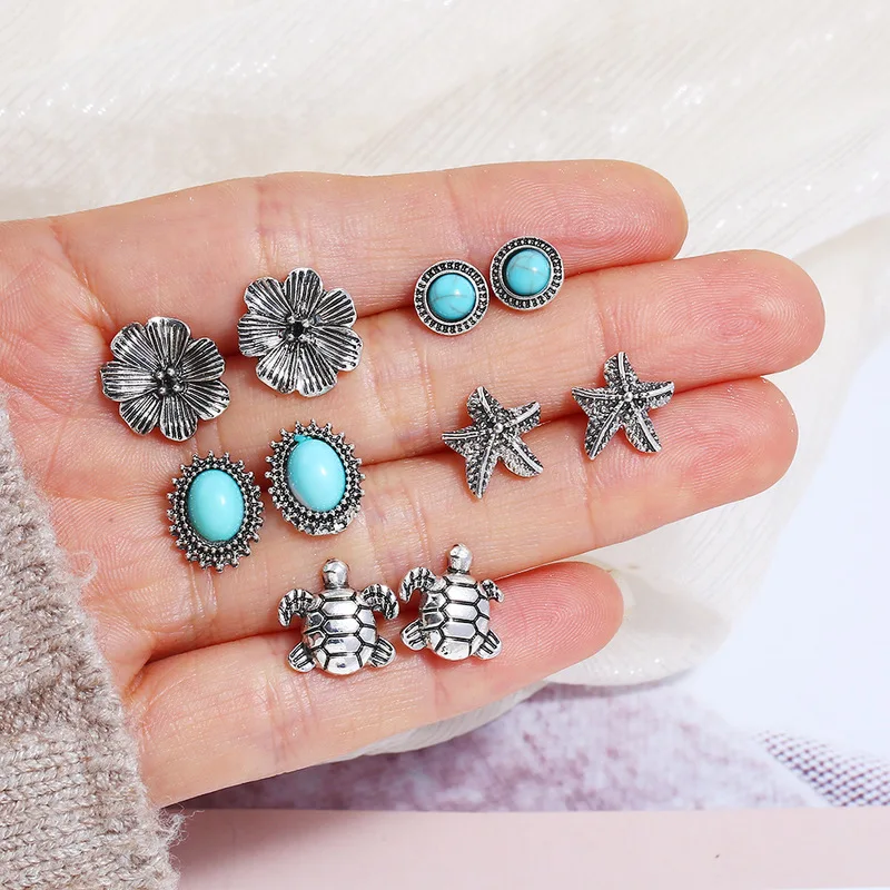 2019 Pendientes Five Pairs Of Retro Earrings Set Cross-border For Turtle Flower Manufacturer Direct Sales Of A Hair Substitute
2019 Pendientes Five Pairs Of Retro Earrings Set Cross-border For Turtle Flower Manufacturer Direct Sales Of A Hair Substitute