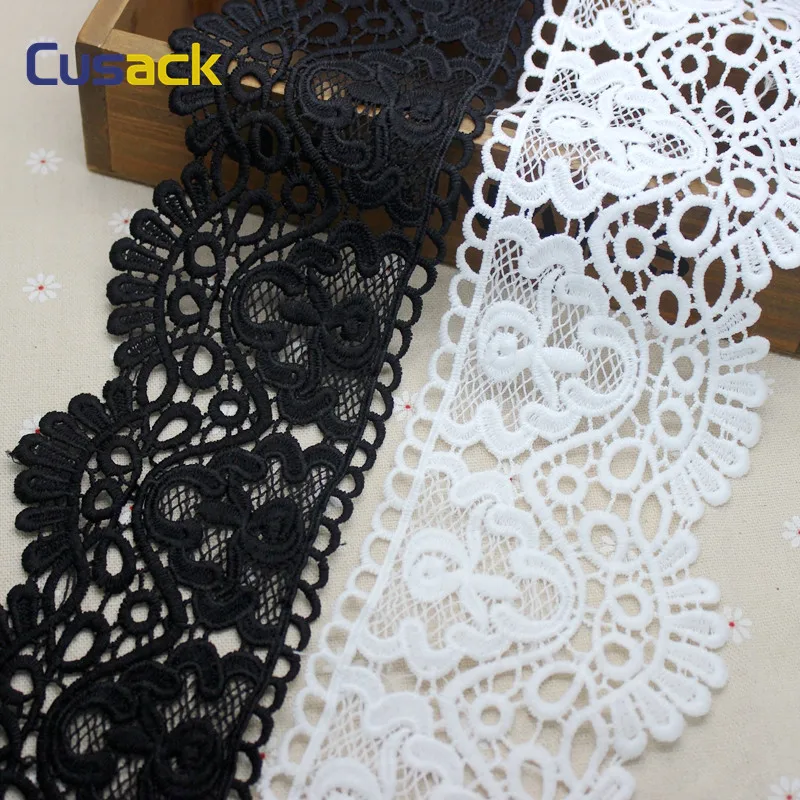 2Yds Hollow Lace Edge Trim Cotton Crochet Wedding Ribbon Applique Sewing Craft