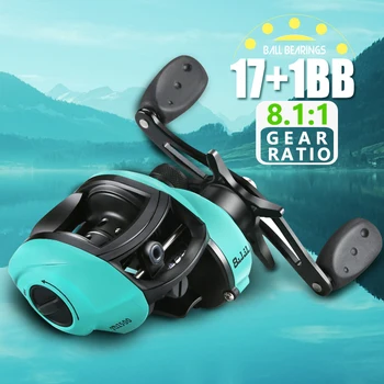 Baitcasting Fishing Reel 17+1BBs 8.1:1 High Speed Gear Ratio 17.6lb Max Drag Power Magnetic Brake System Ultralight Fishing Reel
Baitcasting Fishing Reel 17+1BBs 8.1:1 High Speed Gear Ratio 17.6lb Max Drag Power Magnetic Brake System Ultralight Fishing Reel