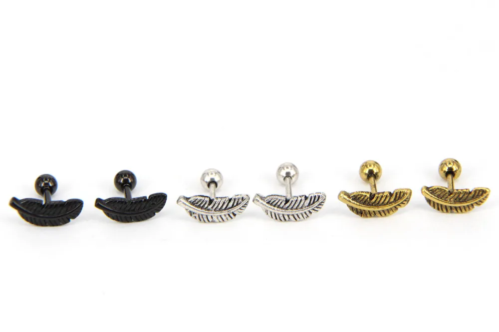 2pcs/lot Cute Leaf Cartilage Earring Ear Piercing Oreja 16G Stud Earrings Pircing Feather Tragus Piercing Helix Piercing Jewelry
2pcs/lot Cute Leaf Cartilage Earring Ear Piercing Oreja 16G Stud Earrings Pircing Feather Tragus Piercing Helix Piercing Jewelry