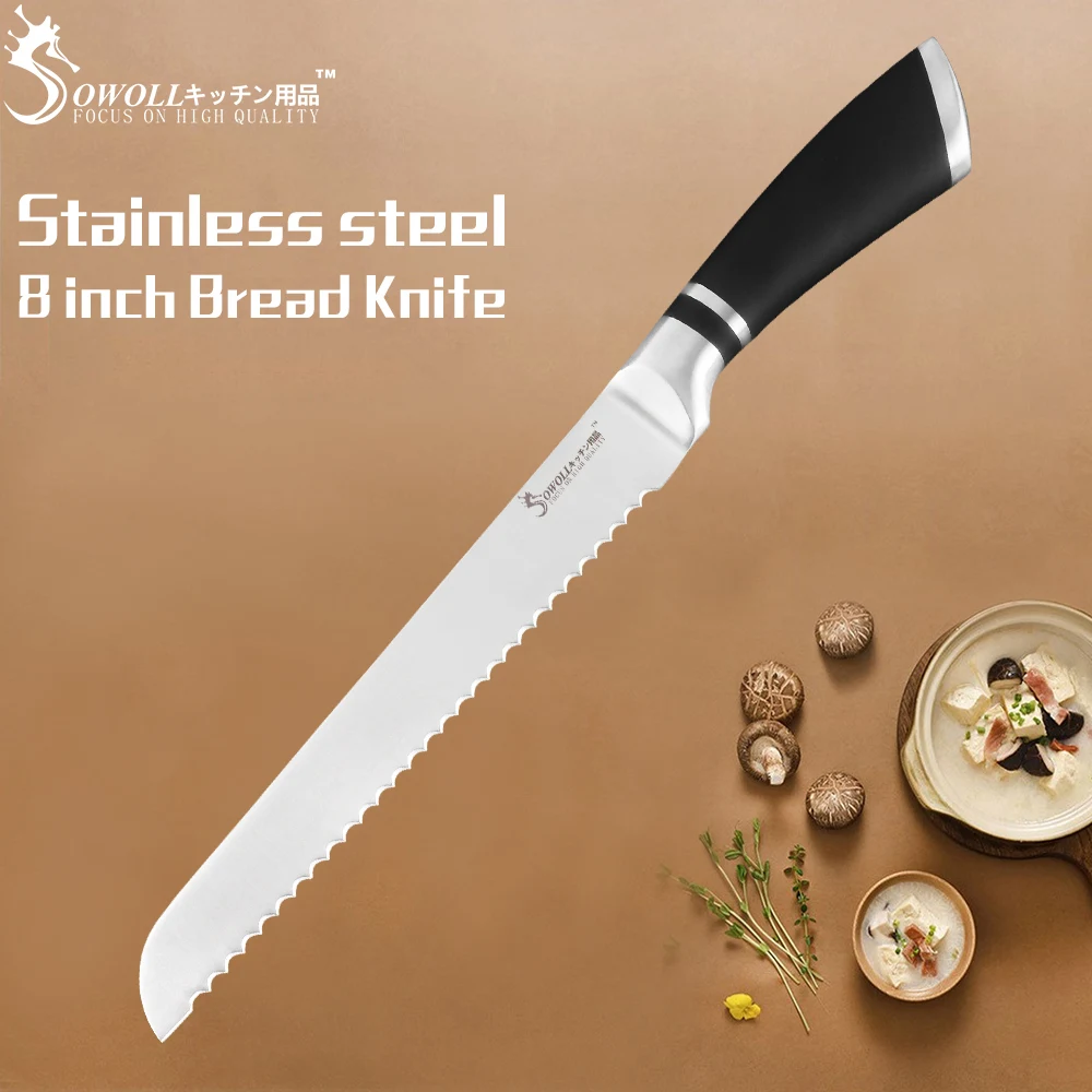 SOWOLL Kitchen Tool Set Cutlery Bread Knife 3cr13 Stainless Steel Ultra Sharp Kitchen Knives Utility Bread Knives Cook Accessory
SOWOLL Kitchen Tool Set Cutlery Bread Knife 3cr13 Stainless Steel Ultra Sharp Kitchen Knives Utility Bread Knives Cook Accessory