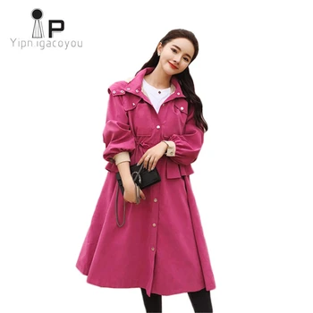 Spring Hooded Trench Coat for Women 2020 Korean Autumn Student Loose Wild Ladies Windbreaker Long Single-breasted Overcoat Women
Spring Hooded Trench Coat for Women 2020 Korean Autumn Student Loose Wild Ladies Windbreaker Long Single-breasted Overcoat Women