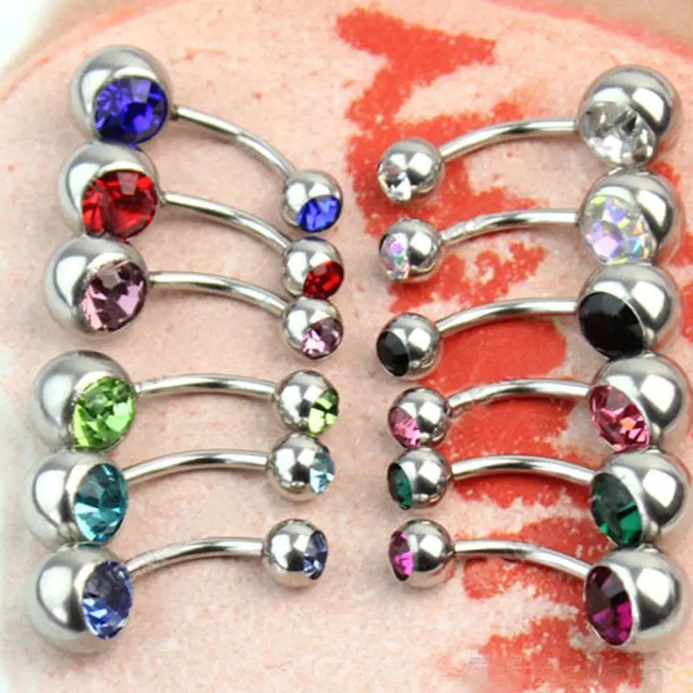 Body Jewelry 12Pcs/Pack Beauty Fashion Sweet Surgical Steel Belly Button Crystal Rhinestone Navel Bar Ring Piercing Jewelry
Body Jewelry 12Pcs/Pack Beauty Fashion Sweet Surgical Steel Belly Button Crystal Rhinestone Navel Bar Ring Piercing Jewelry
