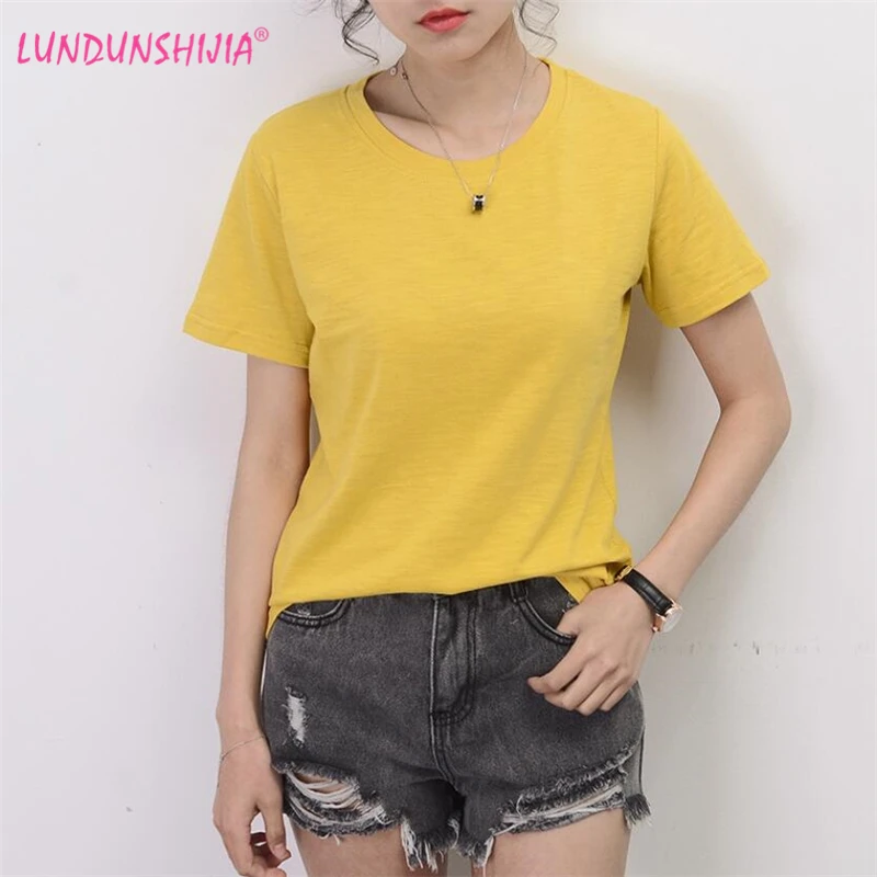 LUNDUNSHIJIA High Quality Bamboo Cotton T Shirt Women 2019 Summer Vogue T-shirts Women Short Sleeve Solid Female T-shirt
LUNDUNSHIJIA High Quality Bamboo Cotton T Shirt Women 2019 Summer Vogue T-shirts Women Short Sleeve Solid Female T-shirt