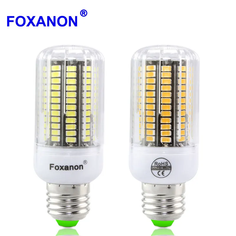 Foxanon E27 Led lamp 30 - 165 leds Light 220V 110V 5733 SMD Chip Corn Bulb Candle Chandelier for Home Lighting Decoration
Foxanon E27 Led lamp 30 - 165 leds Light 220V 110V 5733 SMD Chip Corn Bulb Candle Chandelier for Home Lighting Decoration