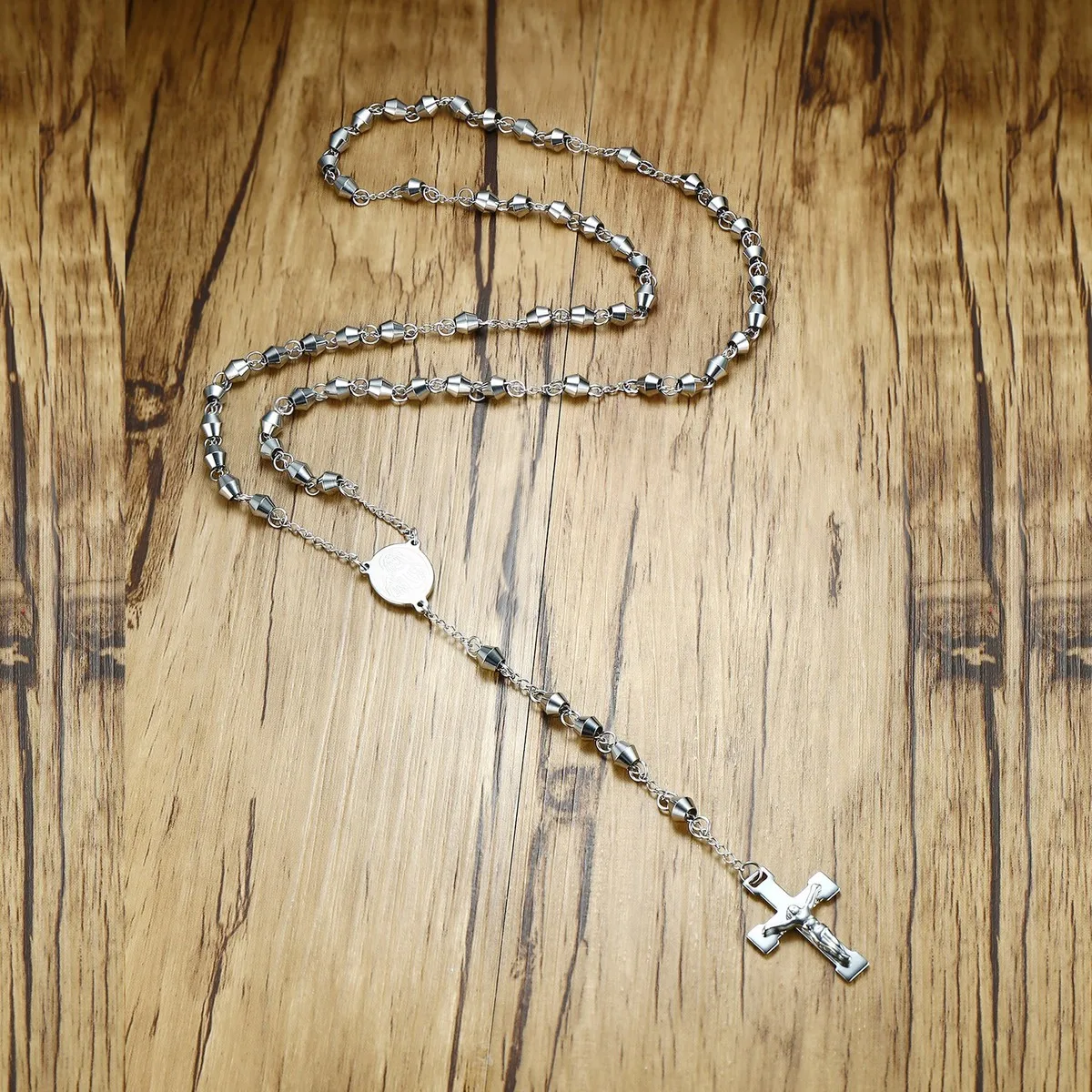 30" Stainless Steel Rosary Beads Cross Pendant Long Necklace for Men Crucifix Christian Catholic Church Jewelry
30" Stainless Steel Rosary Beads Cross Pendant Long Necklace for Men Crucifix Christian Catholic Church Jewelry