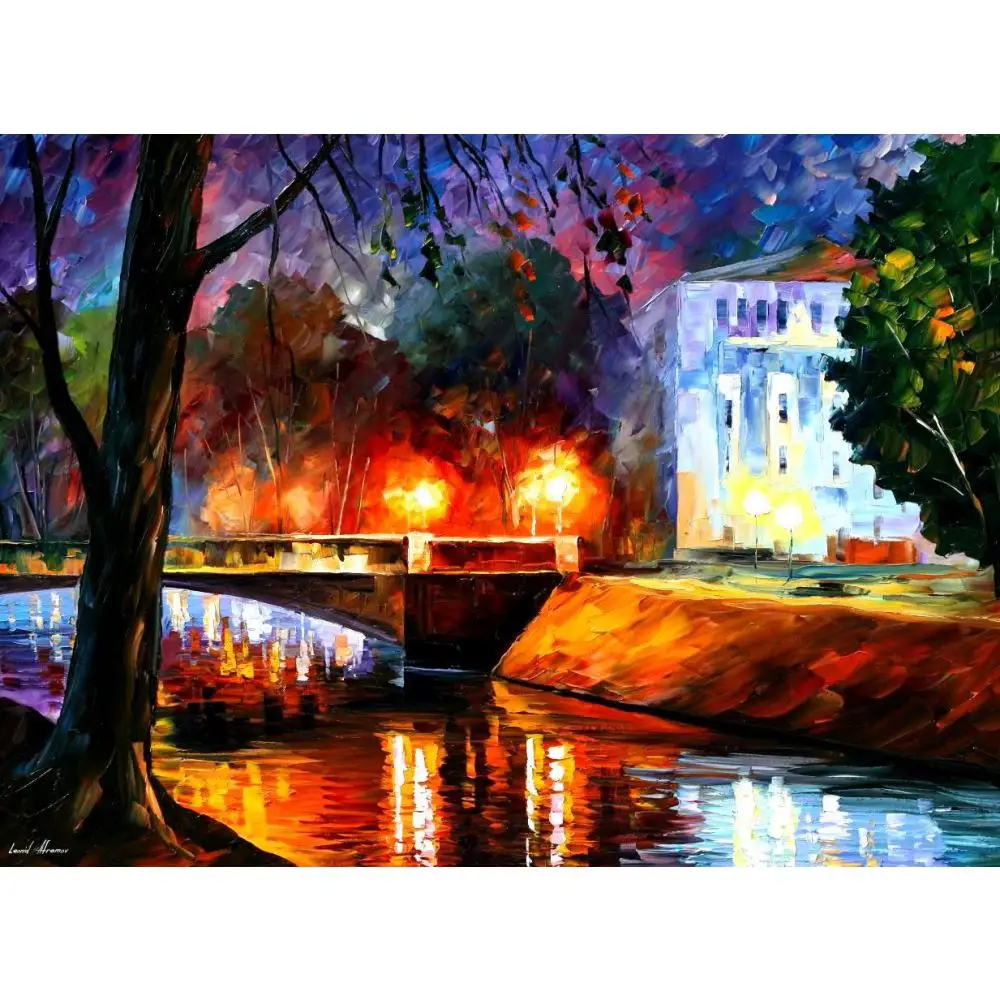 

Contemporary art memories of the first love street petersburg hand painted knife paintings landscape oil on canvas High quality