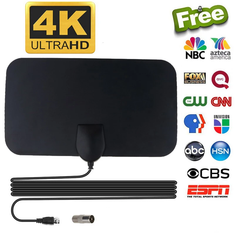 

Baty Flat HD Digital Indoor Amplified TV Antenna HDTV 50 Mile Range TVFox VHF UHF DVB