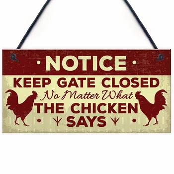 Meijiafei Chicken Signs Hanging Warning Sign For Gate Garden Funny Chicken Coop Hen House Sign Novelty Signs For Chick 10" X 5"
Meijiafei Chicken Signs Hanging Warning Sign For Gate Garden Funny Chicken Coop Hen House Sign Novelty Signs For Chick 10" X 5"