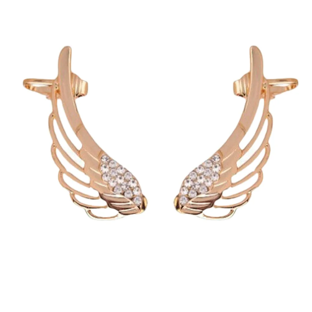 Pendientes New Fashion Punk Rhinestone Clip Earrings For Women Angel Wing Gold Earring Ear Cuff Brincos Jewelry
Pendientes New Fashion Punk Rhinestone Clip Earrings For Women Angel Wing Gold Earring Ear Cuff Brincos Jewelry