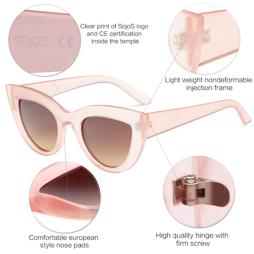 Женские солнцезащитные очки кошачий глаз черные пластиковые UV400 2017|brand designer