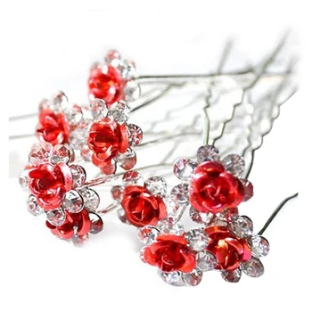 10pcs/lot Rose Flower Crystal Rhinestone Wedding Party Bridal Prom Hair Pin Hair Clips Accessory Red
10pcs/lot Rose Flower Crystal Rhinestone Wedding Party Bridal Prom Hair Pin Hair Clips Accessory Red