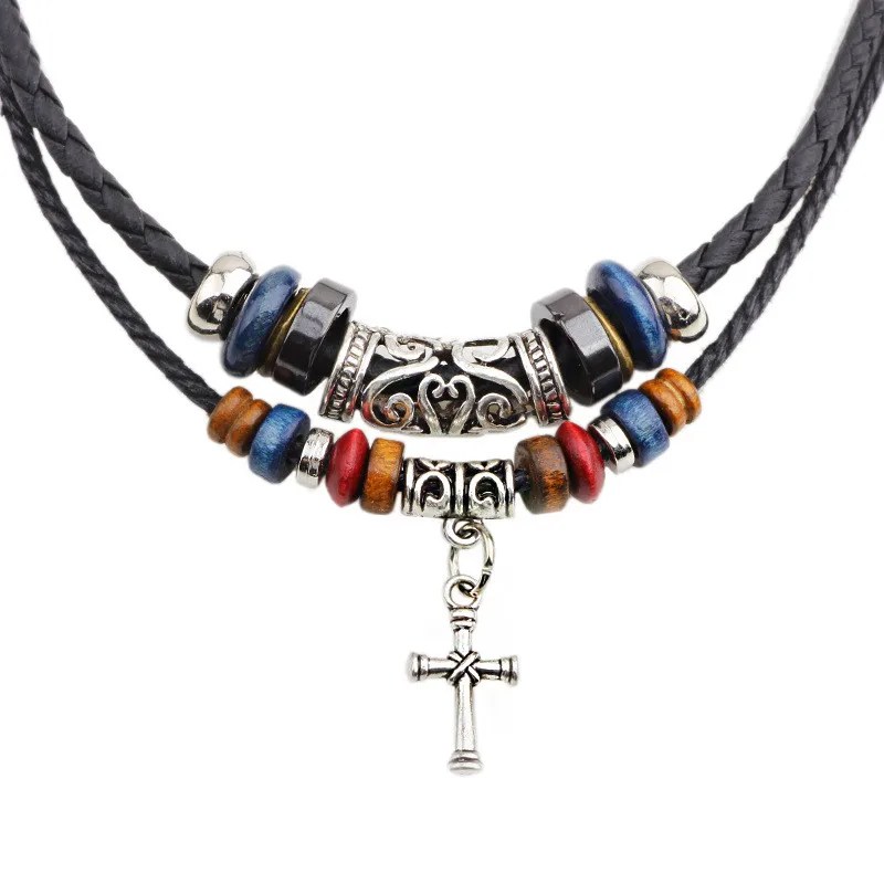 Bohemian Multilayer Wood Beads Alloy Cross Charms Pendant Necklace Leather Chain For Women Men Jewelry
Bohemian Multilayer Wood Beads Alloy Cross Charms Pendant Necklace Leather Chain For Women Men Jewelry