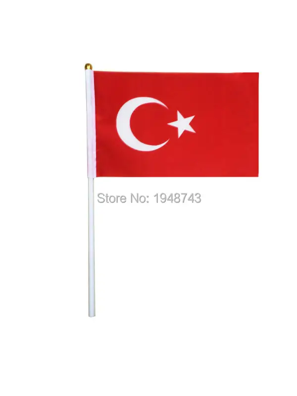 2017 10pcs the Small Turkey flag 14*21CM Turkey Flag the hand national flag with Pole Handing flag
2017 10pcs the Small Turkey flag 14*21CM Turkey Flag the hand national flag with Pole Handing flag