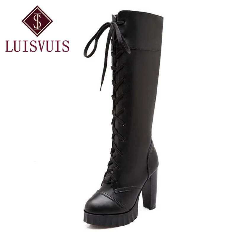 LUISVUIS Size 33-43 High Heel Boots Knee High Cross Strap Botas Female Platform Winter Shoes Fashion Thick Heel Footwear
LUISVUIS Size 33-43 High Heel Boots Knee High Cross Strap Botas Female Platform Winter Shoes Fashion Thick Heel Footwear