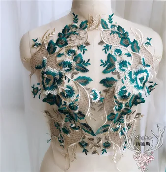 2pairs/lot green 3D Lace beaded embroidery fabric Sequins LACE decals flower Applique for DIY Wedding dress
2pairs/lot green 3D Lace beaded embroidery fabric Sequins LACE decals flower Applique for DIY Wedding dress