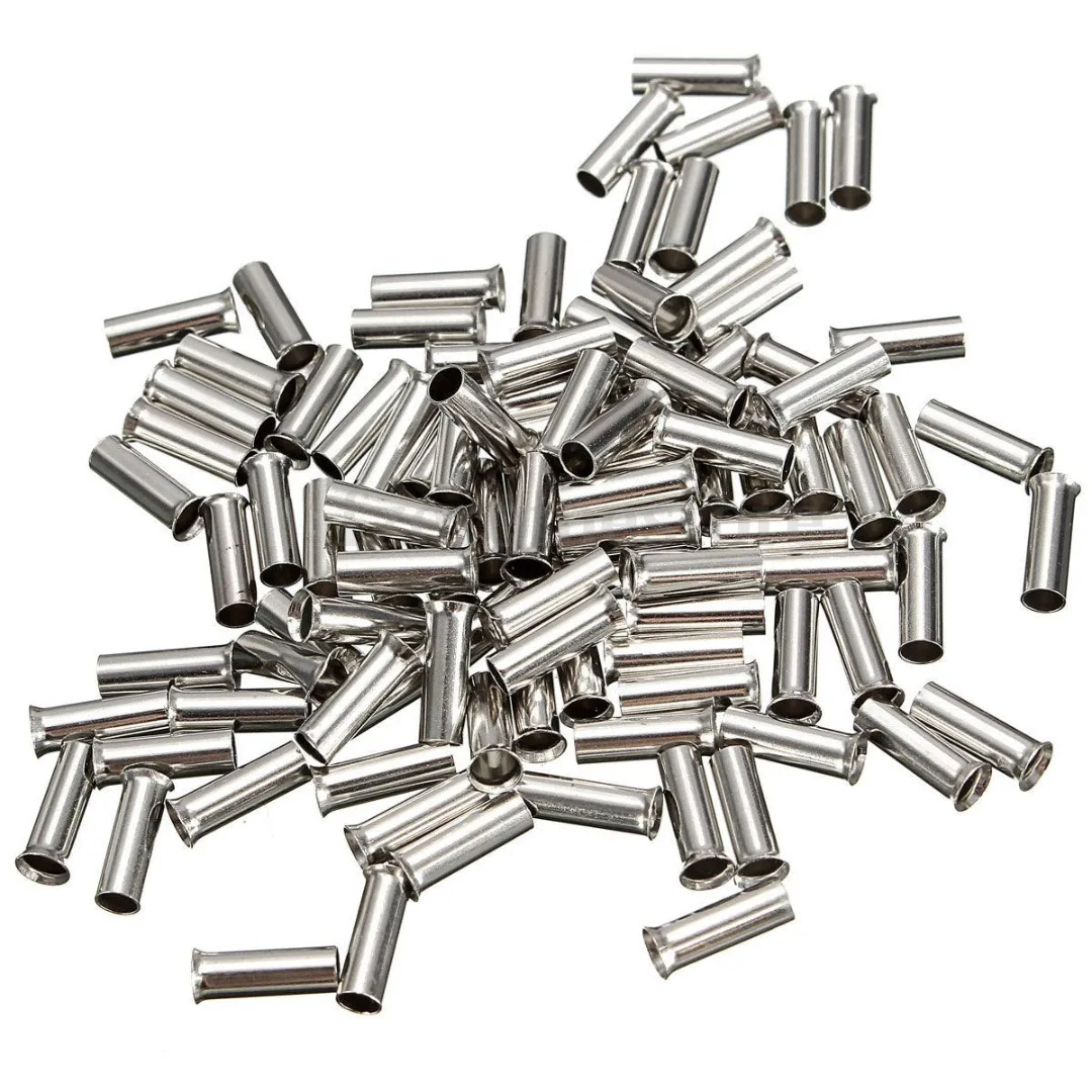 100pcs Cable Ferrules Cable Housing Ferrules End Non-Insulated Wire Strip Copper Ferrules 0.5mm2-16mm2