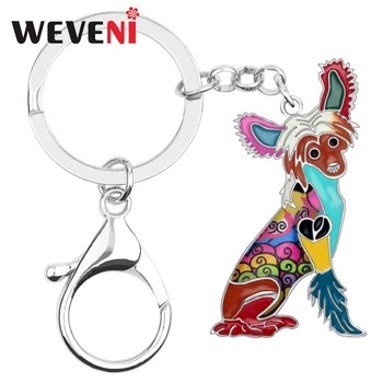 WEVENI Enamel Alloy Chinese Crested Dog Key Chains Keychains Ring Animal Jewelry For Women Girls Bag Car Charms Pendant Gift New
WEVENI Enamel Alloy Chinese Crested Dog Key Chains Keychains Ring Animal Jewelry For Women Girls Bag Car Charms Pendant Gift New