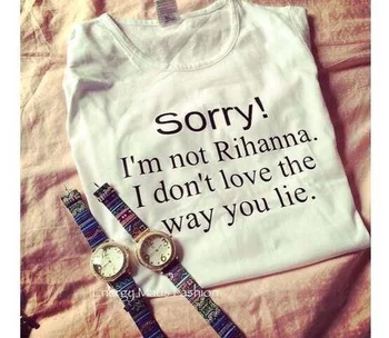 PUDO-HJN Sorry I'm Not Rihanna I Don't Love The Way You Lie Tumblr Funny Sayings T-Shirt Graphic Tee Short Sleeves White Tops
PUDO-HJN Sorry I'm Not Rihanna I Don't Love The Way You Lie Tumblr Funny Sayings T-Shirt Graphic Tee Short Sleeves White Tops