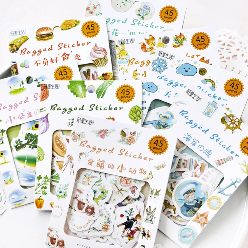 45pcs/pack Mini Sticker Bag Flowers Food Animals Memo Stickers Pack Kawaii Planner Scrapbooking Stickers Escolar School Supplies
45pcs/pack Mini Sticker Bag Flowers Food Animals Memo Stickers Pack Kawaii Planner Scrapbooking Stickers Escolar School Supplies