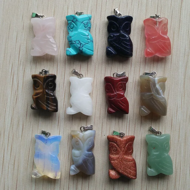 wholesale 12pcs/lot 2017 fashion assorted natural stone mix carved owl charm pendants for jewelry making free shipping
wholesale 12pcs/lot 2017 fashion assorted natural stone mix carved owl charm pendants for jewelry making free shipping