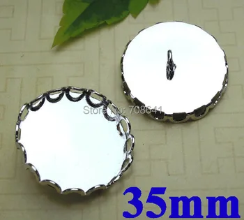 35mm New Silver tone Blank Bases Cabochons Style Circle Edge Lace Bezel Back Loop Buttons Jewelry Findings Wholesale
35mm New Silver tone Blank Bases Cabochons Style Circle Edge Lace Bezel Back Loop Buttons Jewelry Findings Wholesale