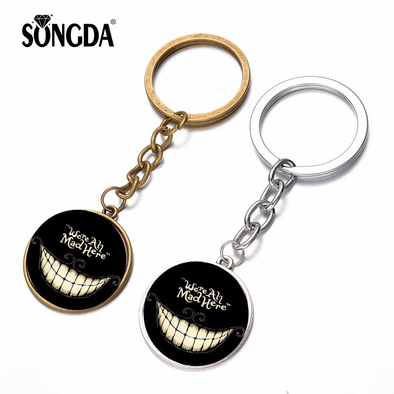 SONGDA Funny Cheshire Cat Keychain We're All Mad Here Alice in Wonderland A Smiling Kitty Four Patterns Cartoon Key Ring Holder
SONGDA Funny Cheshire Cat Keychain We're All Mad Here Alice in Wonderland A Smiling Kitty Four Patterns Cartoon Key Ring Holder