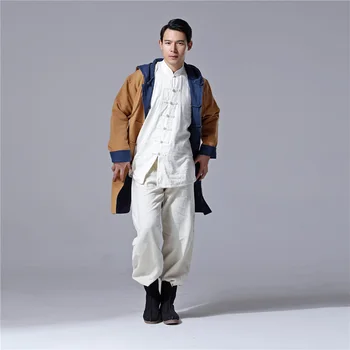 Hisenky Men's Autumn Winter Windbreaker Chinese Style Cotton Linen Jacket Double-Sided Wear Casual Retro Hooded Trenchcoat
Hisenky Men's Autumn Winter Windbreaker Chinese Style Cotton Linen Jacket Double-Sided Wear Casual Retro Hooded Trenchcoat
