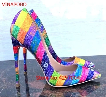 Vinapobo Women rainbow Party Wedding Pumps Shoes Super High Heel Pointed Toe Zapatos Mujer Chaussure Femme Brand Ladies Shoes
Vinapobo Women rainbow Party Wedding Pumps Shoes Super High Heel Pointed Toe Zapatos Mujer Chaussure Femme Brand Ladies Shoes