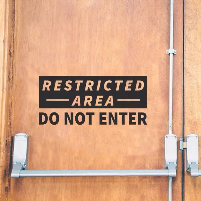 Restricted Area Store Business Restaurant Sign Vinyl Sticker Do Not Enter Decal Window Door Murals Cheap Sale Waterproof NW24
Restricted Area Store Business Restaurant Sign Vinyl Sticker Do Not Enter Decal Window Door Murals Cheap Sale Waterproof NW24