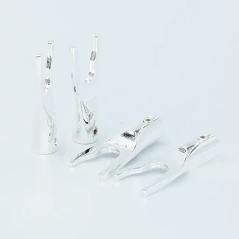 8x Pure Silver Plated Copper Spade Plug Speaker Cable Wire Connector HiFi Spade plug connector
8x Pure Silver Plated Copper Spade Plug Speaker Cable Wire Connector HiFi Spade plug connector