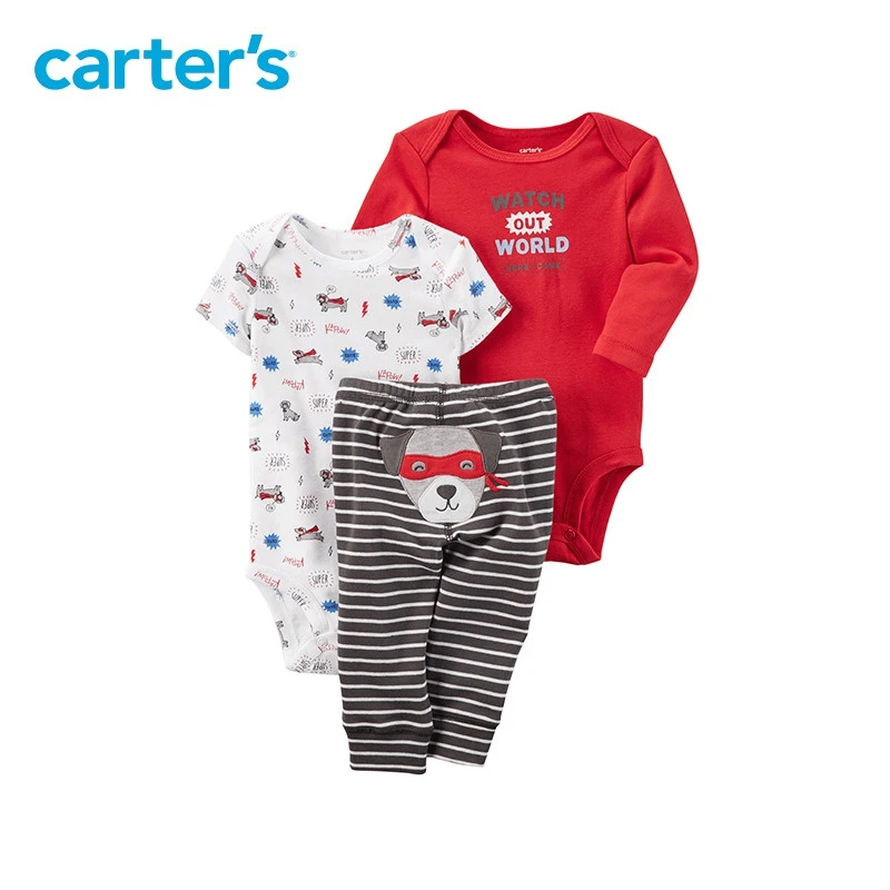 3pcs super dog stripes bodysuits pants cool slogan clothing sets Carter's baby Boy cotton Spring Summer 126H330
3pcs super dog stripes bodysuits pants cool slogan clothing sets Carter's baby Boy cotton Spring Summer 126H330