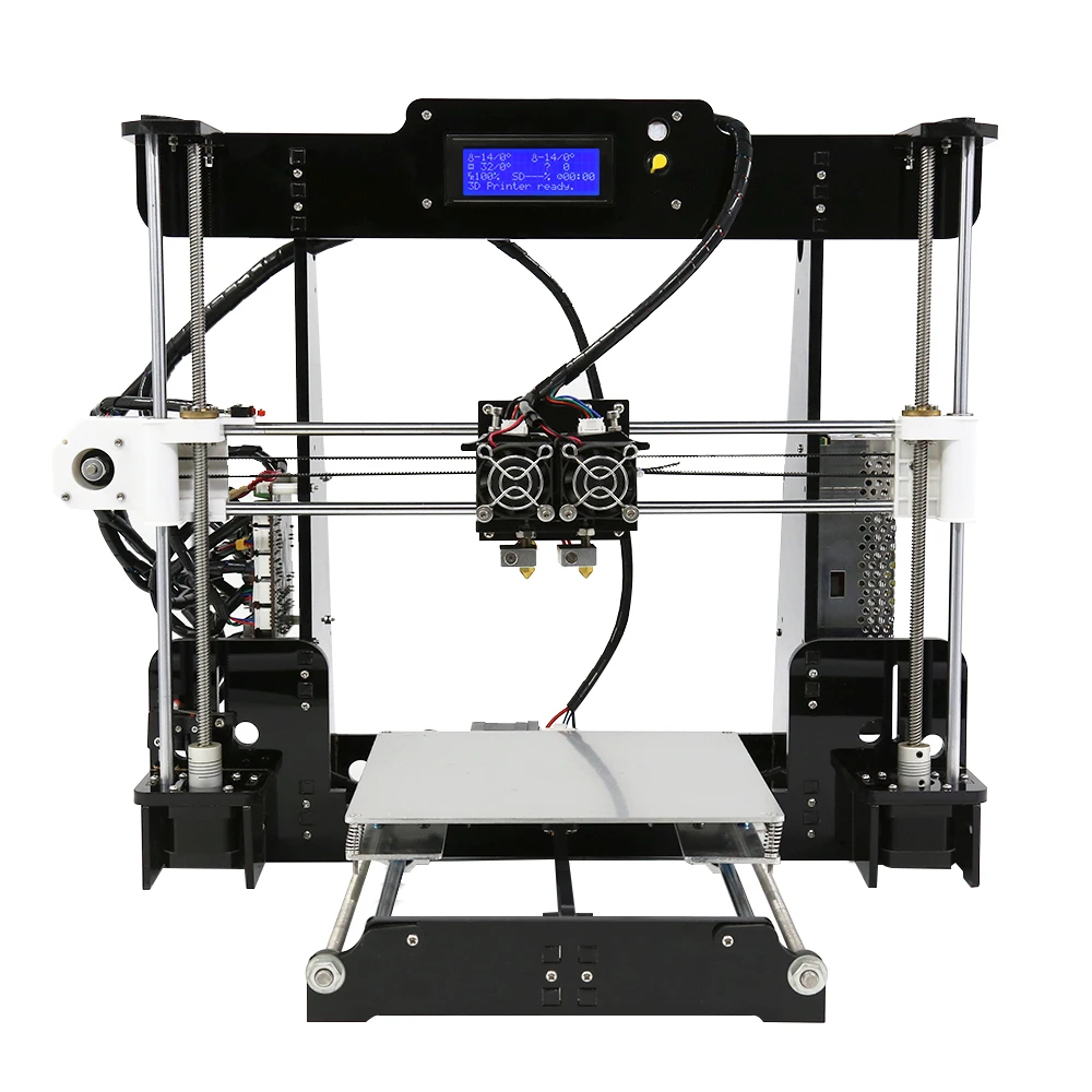 

High Precision Dual Extruder Prusa i3 3D Printers Kit Anet A8M imprimante 3d DIY Desktop LCD2004 3D Printer with PLA Filament