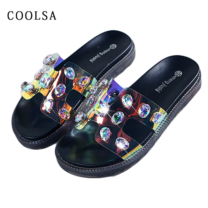 Summer Women Rhinestone Slippers Transparent Platform Crystal Flip Flops flat Non Slip Woman Beach Sandals Designer Brand Shoes
Summer Women Rhinestone Slippers Transparent Platform Crystal Flip Flops flat Non Slip Woman Beach Sandals Designer Brand Shoes